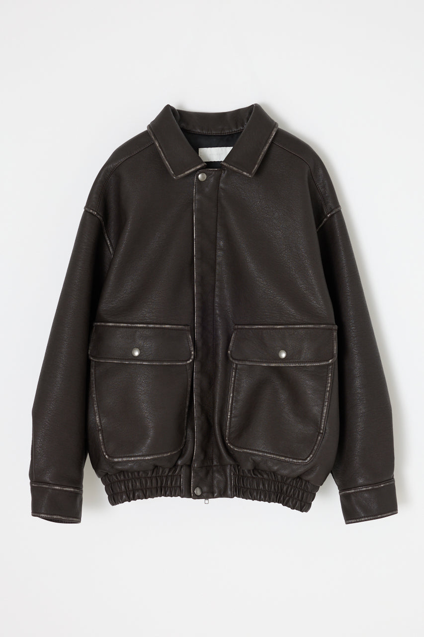 FAUX LEATHER A-2 FLIGHT JACKET – MOUSSY
