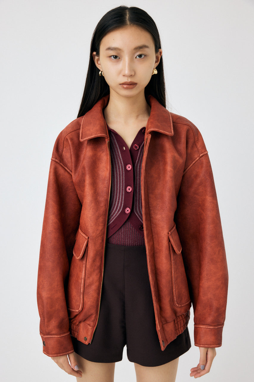 FAUX LEATHER A-2 FLIGHT JACKET – MOUSSY