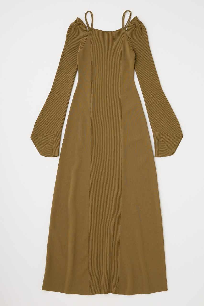 Square Neck Long Knit Dress MOUSSY Square Neck Long Knit Dress MOUSSY