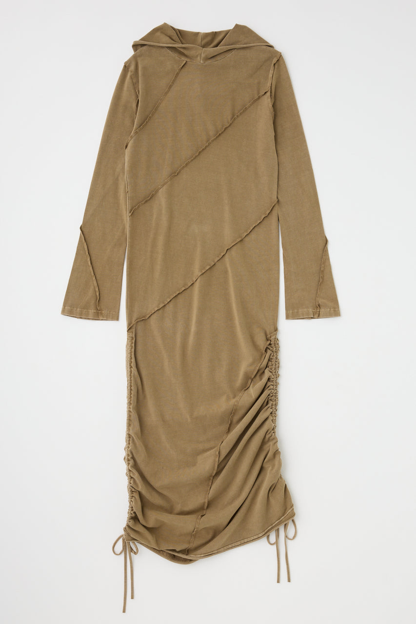 light brown dress wedding guest MOUSSY Twisted Cut Dress Color: Light Beige Size: One-Size