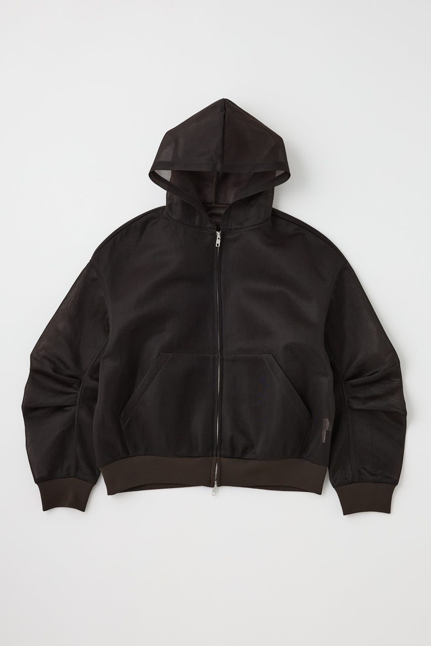 Sheer Cardboard Zip Up Hoodie – MOUSSY