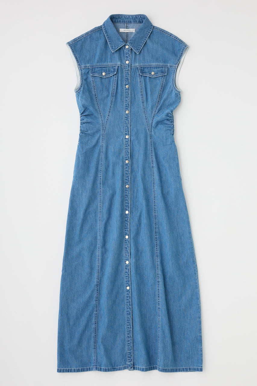 MOUSSY Cap Sleeve Denim Dress Color: Light Blue Size: 2 (M) MOUSSY Cap Sleeve Denim Dress Color: Light Blue Size: 2 (M)