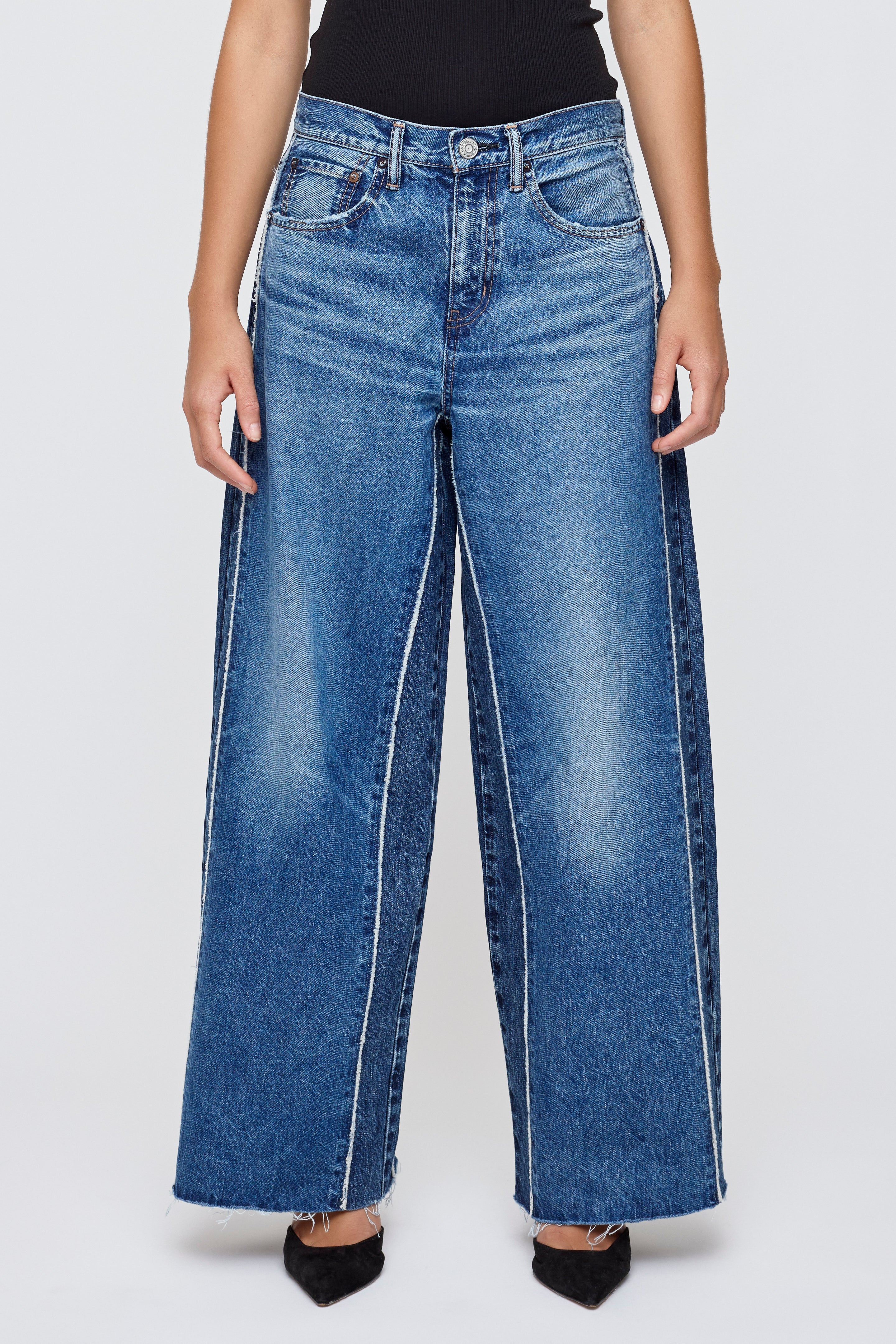 Two Tone Wide Pants - Tahiti – MOUSSY