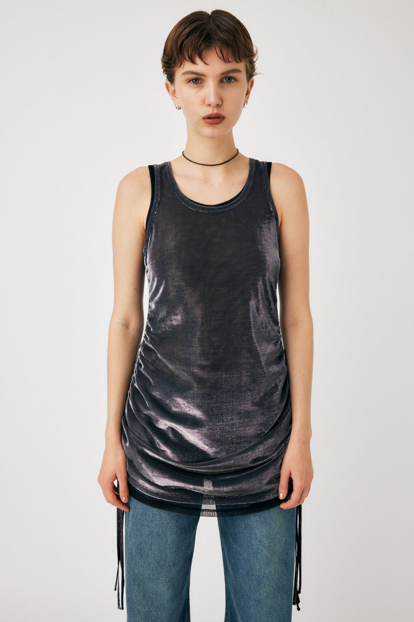 GLITTER SHEER LONG TANK