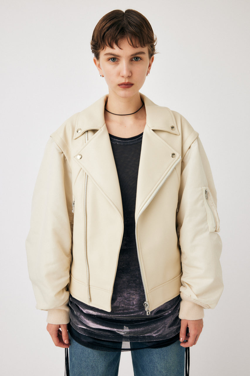 VEGAN LEATHER DETACHABLE JACKET