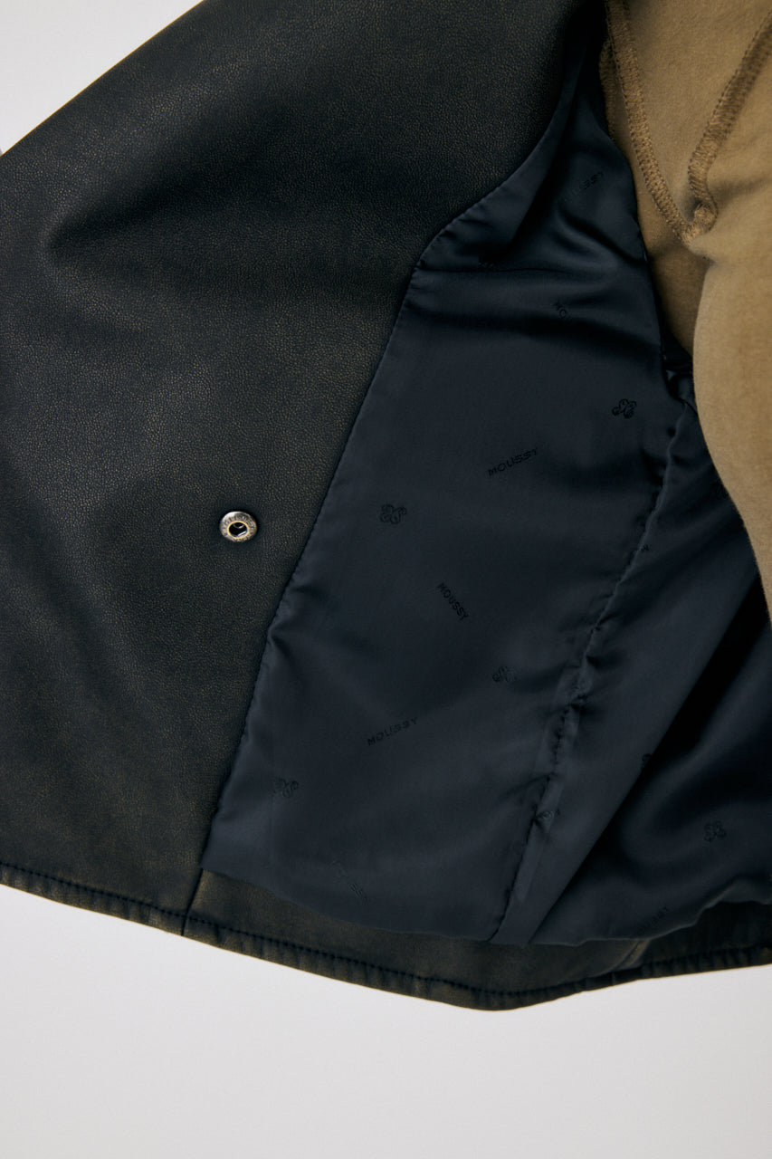 Faux Leather Short Trench Jacket – MOUSSY