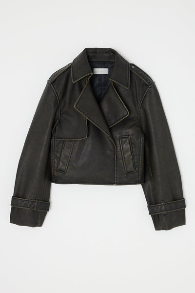 Faux Leather Short Trench Jacket – MOUSSY