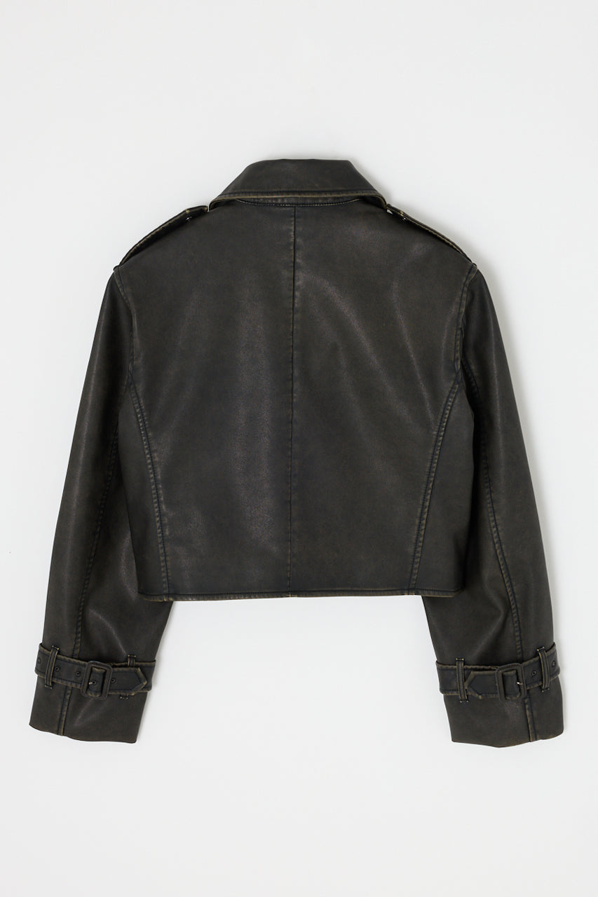 【nonnon様】ROUND SHORT FAKE LEATHER JACKET nonnon様】ROUND SHORT FAKE LEATHER JACKET nonnon様】ROUND