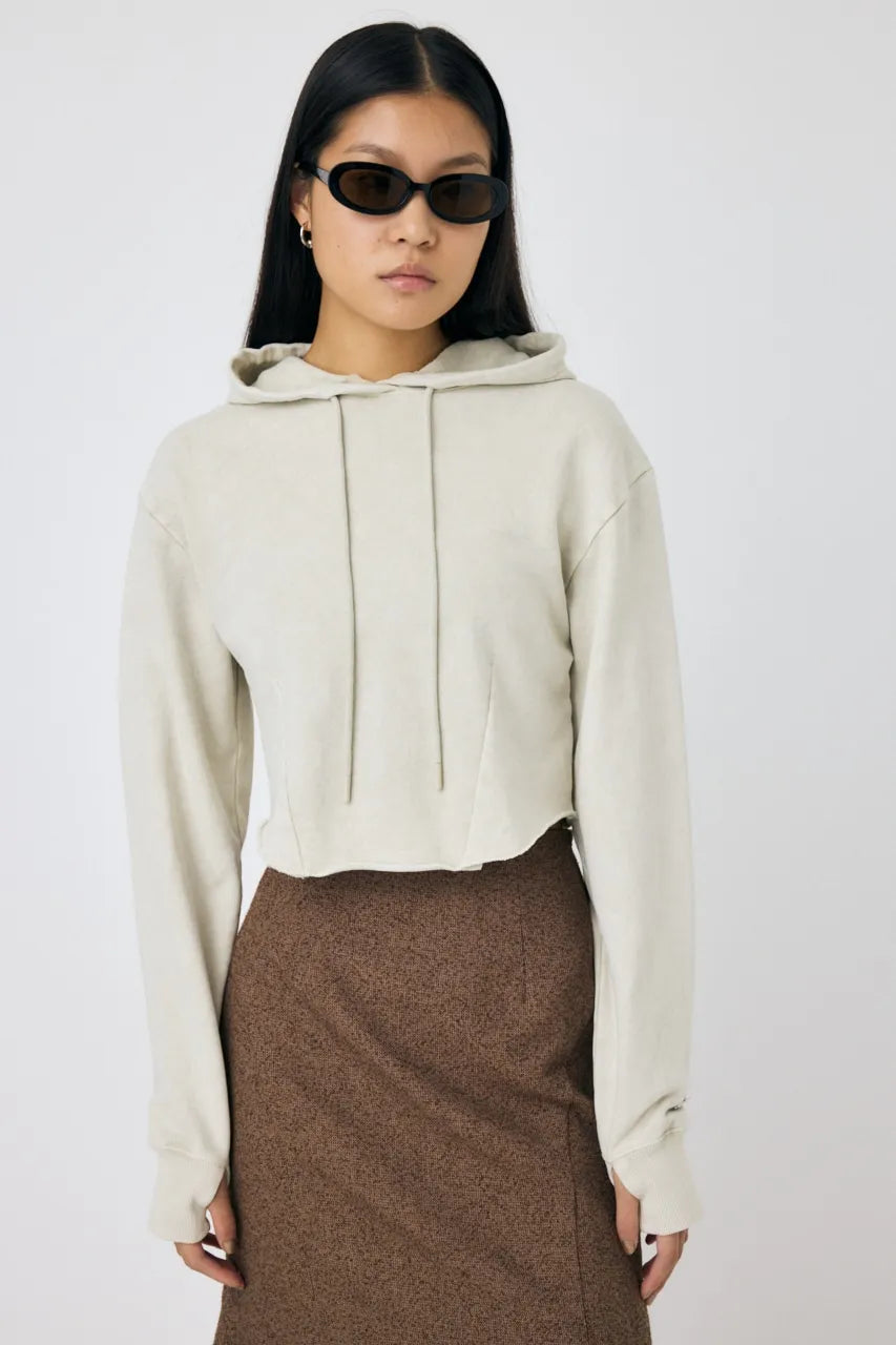 トップス MOUSSY GARMENT HOODIE Garment Dye Cut Off Hoodie – MOUSSY