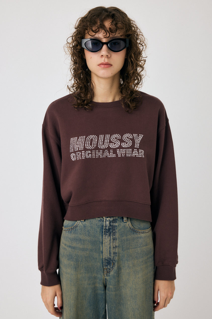 Rhinestone Moussy Cropped Sweatshirt – MOUSSY