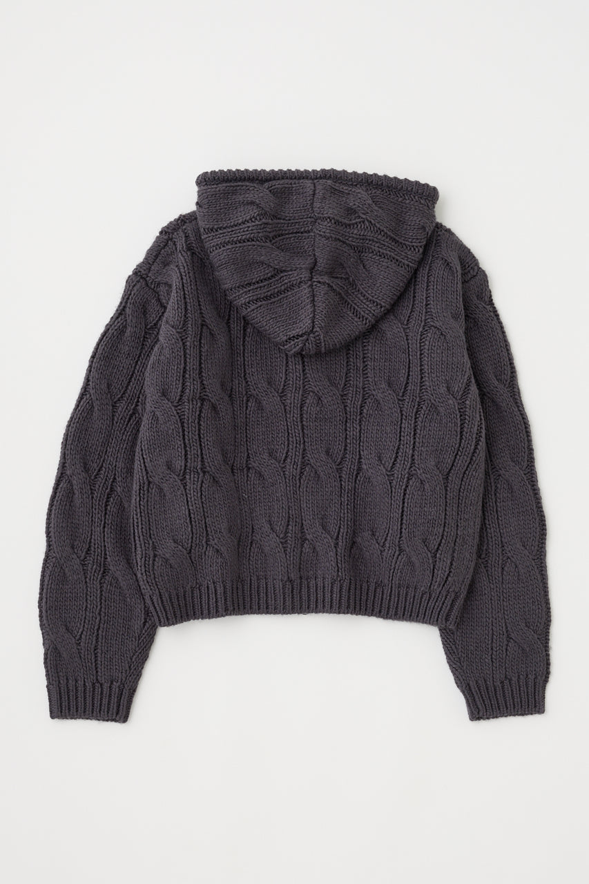 Cable Zip Up Knit Hoodie – MOUSSY