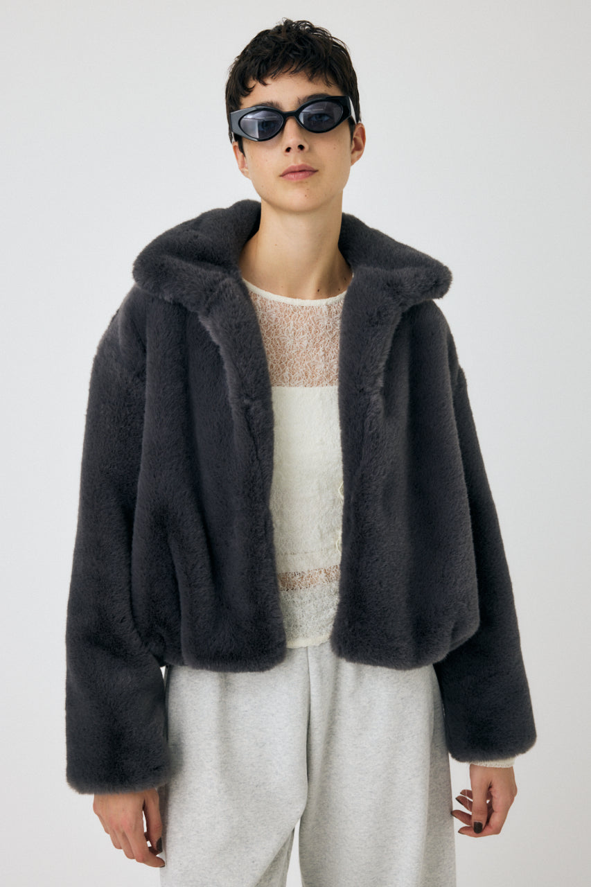 Faux Fur Stand Collar Jacket – MOUSSY