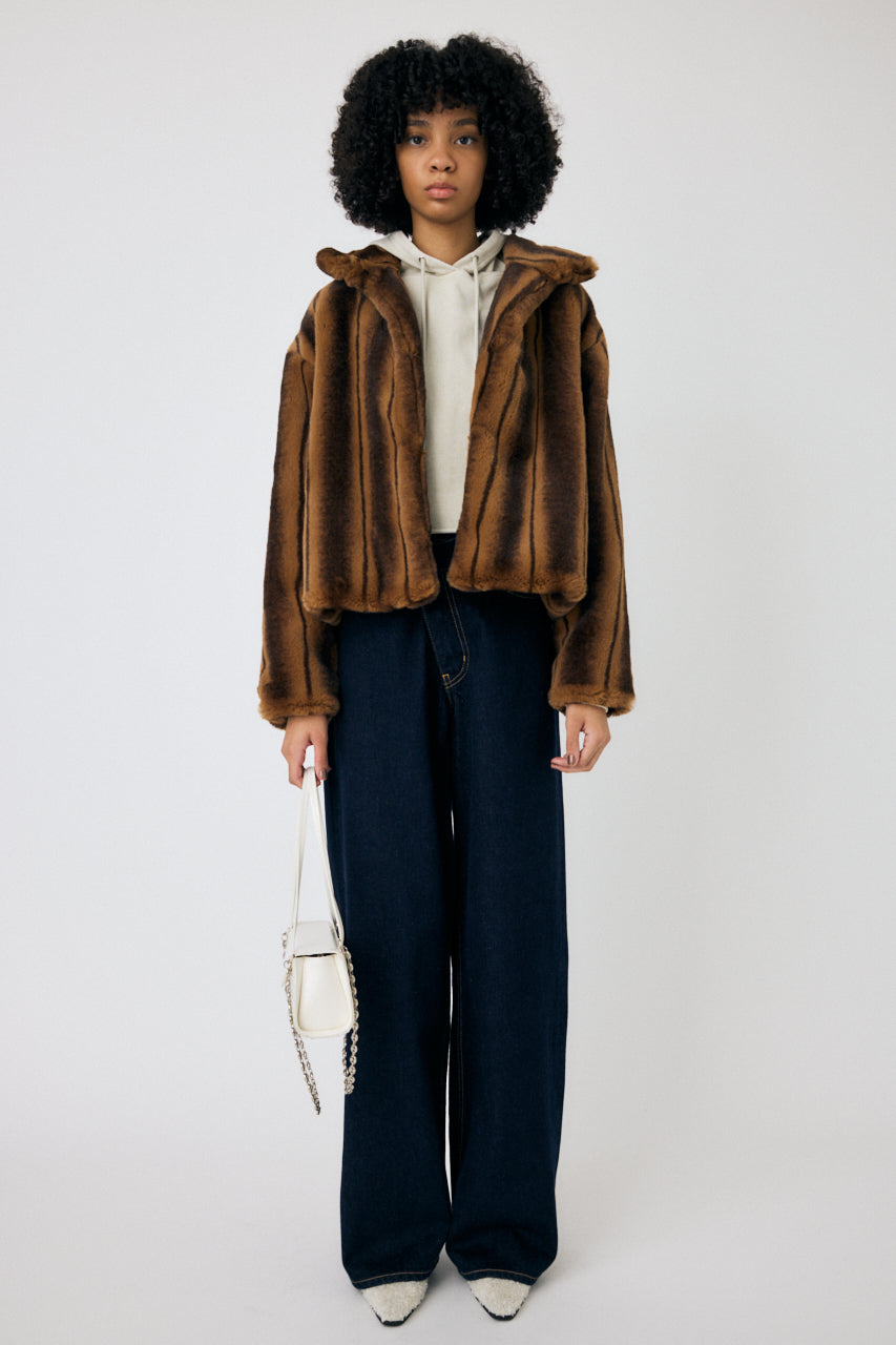 Faux Fur Stand Collar Jacket – MOUSSY Faux Fur Stand Collar Jacket – MOUSSY