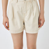 DENIM TUCK SHORTS