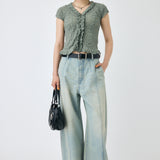 PIN TUCK COCOON STRAIGHT