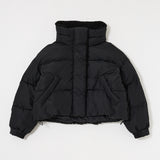 STAND COLLAR PUFFER JACKET Black / Free