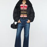 STAND COLLAR PUFFER JACKET Black / Free