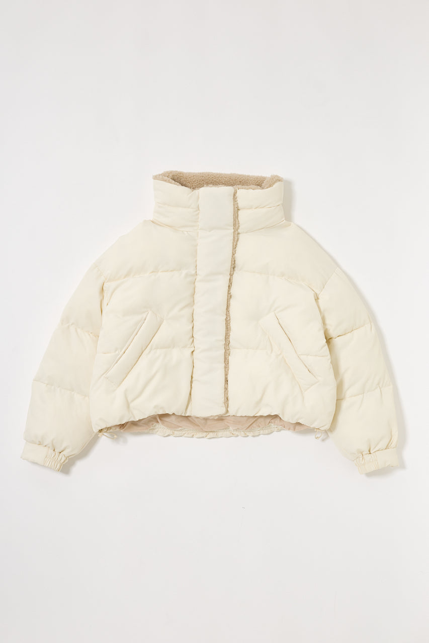 STAND COLLAR PUFFER JACKET Ivory / Free
