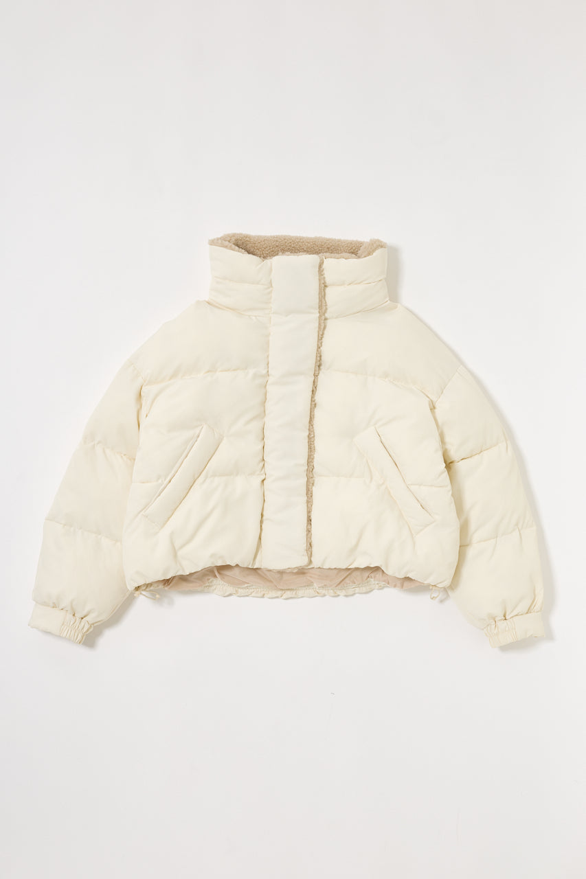 STAND COLLAR PUFFER JACKET Ivory / Free