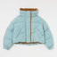 STAND COLLAR PUFFER JACKET Light Blue / Free