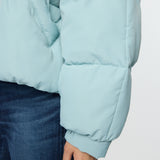 STAND COLLAR PUFFER JACKET Light Blue / Free