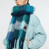 FLUFFY KNIT SCARF Multi Blue / Free