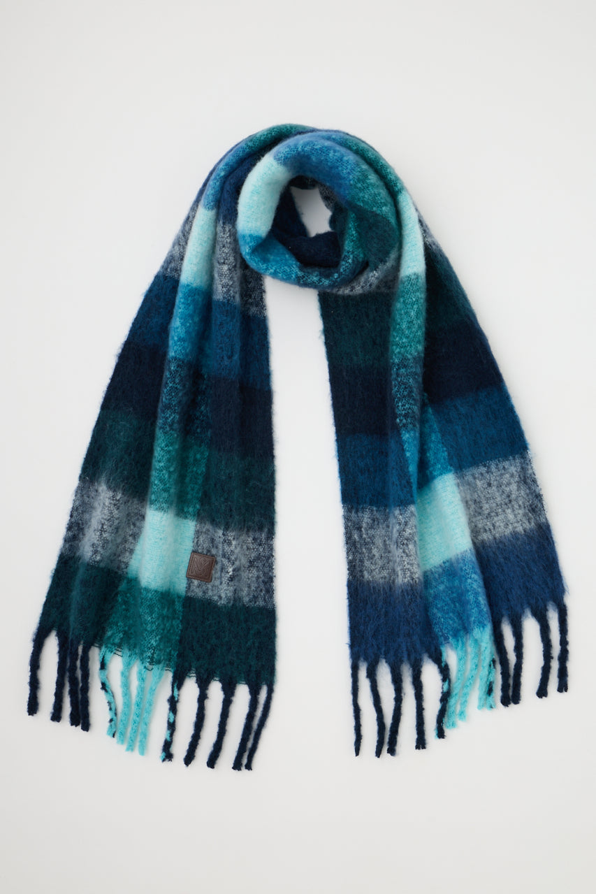 FLUFFY KNIT SCARF Multi Blue / Free