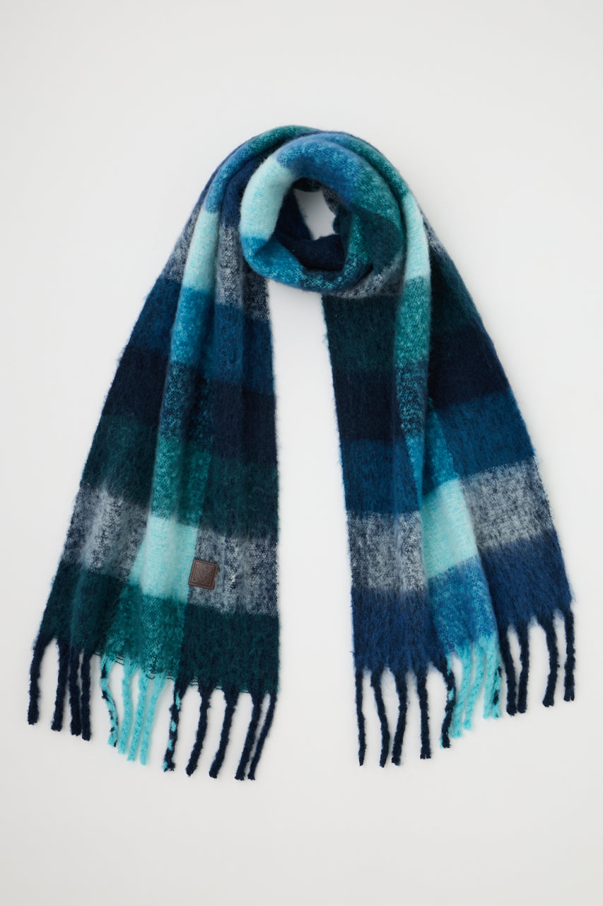 FLUFFY KNIT SCARF Multi Blue / Free