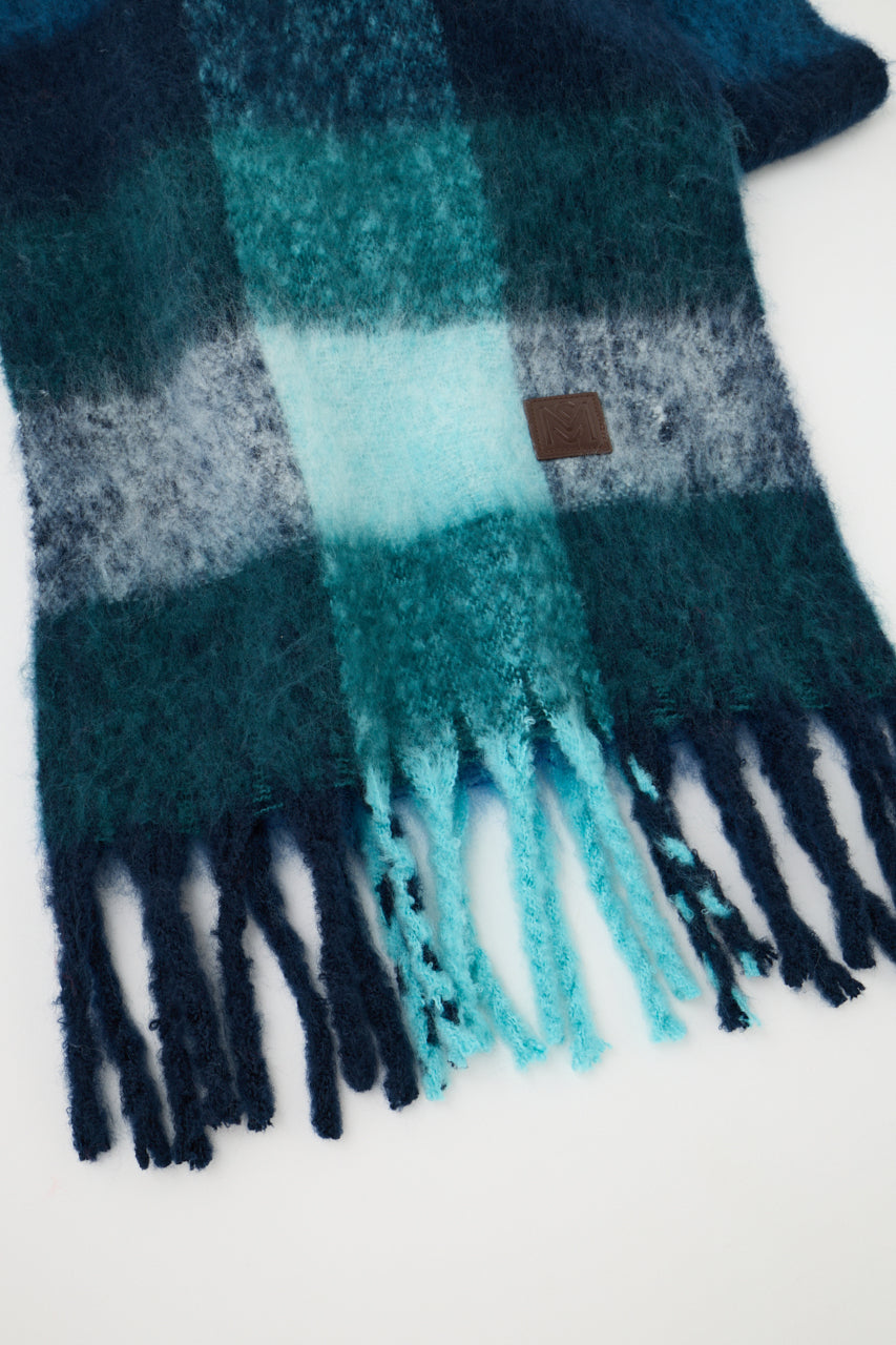 FLUFFY KNIT SCARF Multi Blue / Free