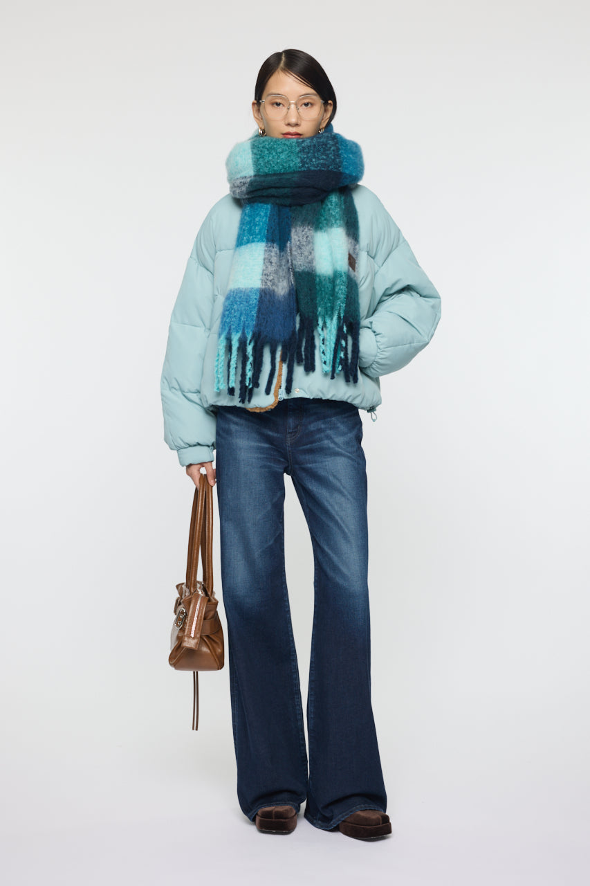 FLUFFY KNIT SCARF Multi Blue / Free