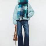 FLUFFY KNIT SCARF Multi Blue / Free