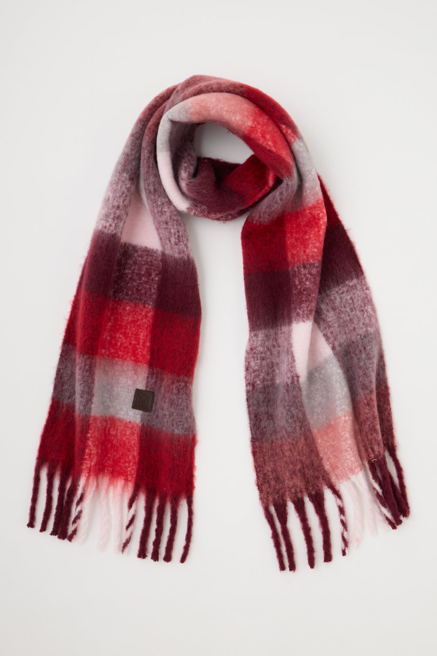 FLUFFY KNIT SCARF Multi Red / Free