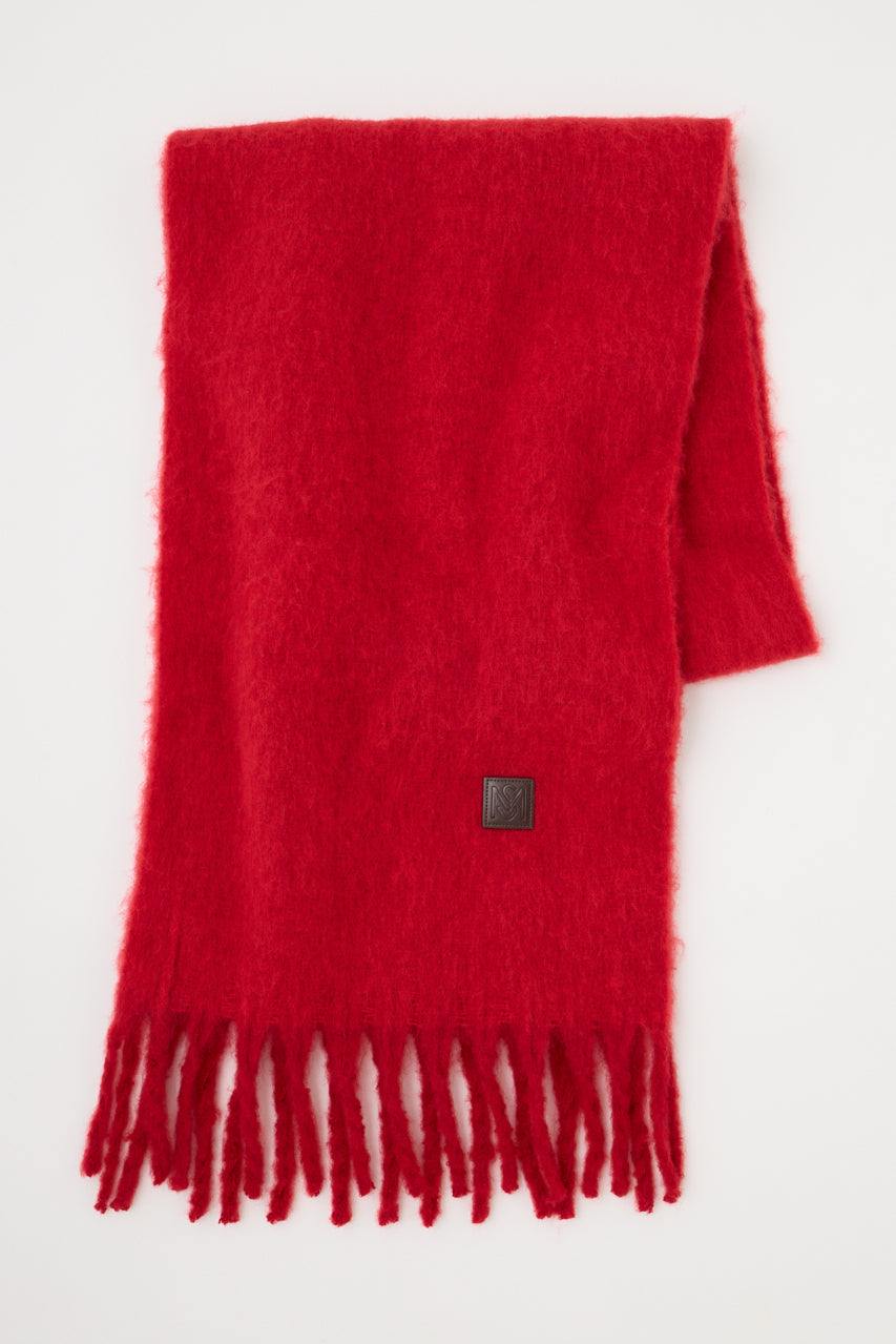 FLUFFY KNIT SCARF Red / Free