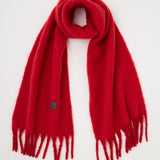FLUFFY KNIT SCARF Red / Free