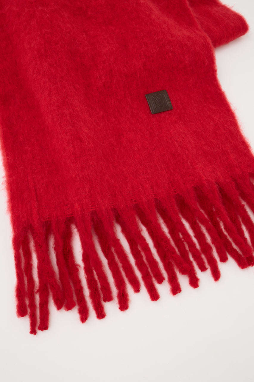 FLUFFY KNIT SCARF Red / Free