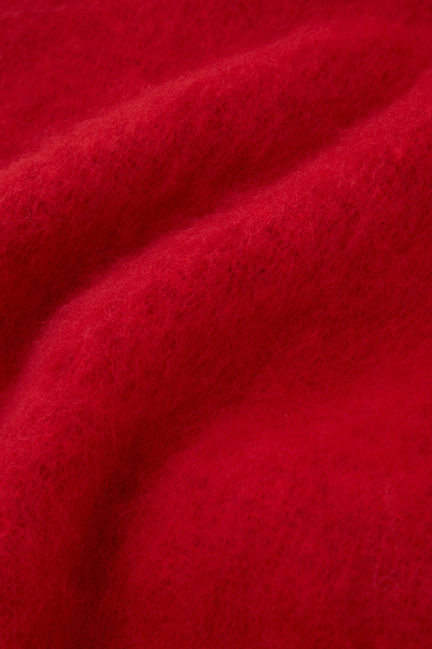 FLUFFY KNIT SCARF Red / Free