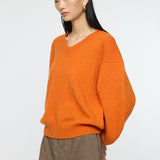 DOUBLE SHOULDER V-NECK SWEATER