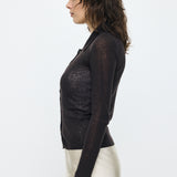 SHEER KNIT SHIRT Black / Free