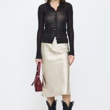 SHEER KNIT SHIRT Black / Free