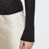 SHEER KNIT SHIRT Black / Free