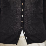 SHEER KNIT SHIRT Black / Free