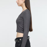 SCOOP NECK LONG SLEEVE TEE