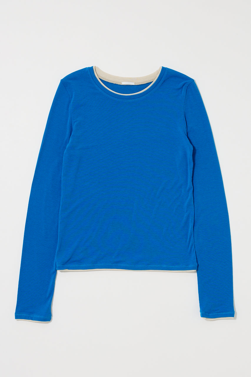 CONTRAST LAYER L/S TEE Blue / Free
