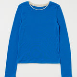 CONTRAST LAYER L/S TEE Blue / Free