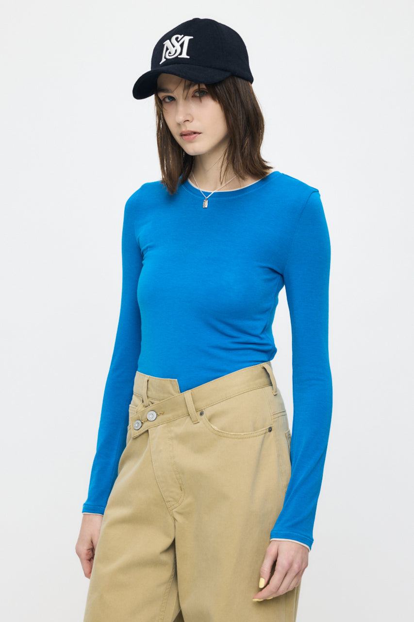 CONTRAST LAYER L/S TEE Blue / Free