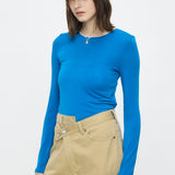 CONTRAST LAYER L/S TEE Blue / Free