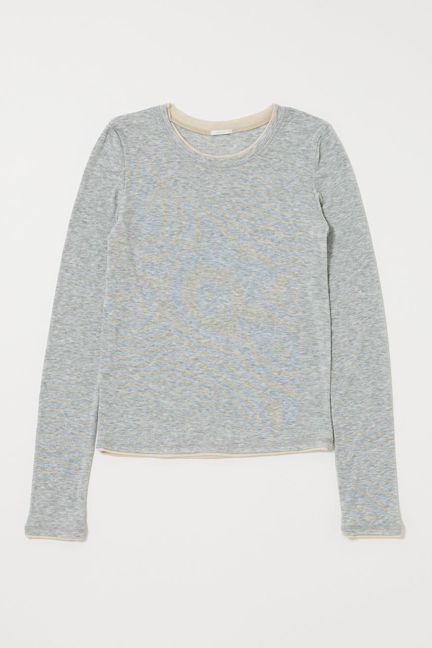 CONTRAST LAYER L/S TEE Heather Gray / Free