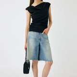 CROSS WAIST HALF PANTS