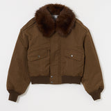 F/FUR COLLAR CROP BLOUSON Brown / Free