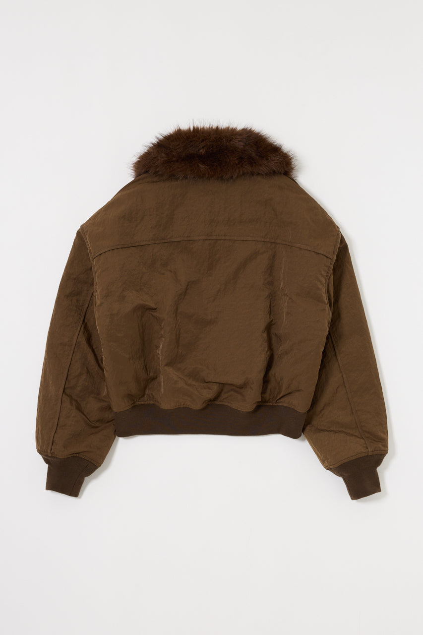 F/FUR COLLAR CROP BLOUSON Brown / Free